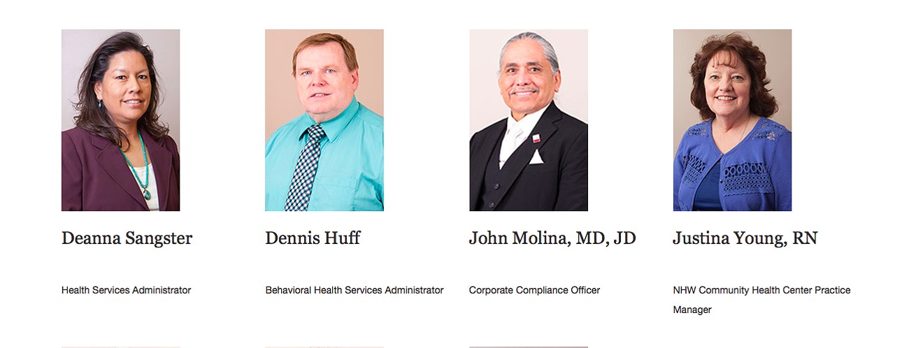 As of Tuesday, Dennis Huff was listed on Native Health's website as a member of the organization's leadership team. His name and photo have since been removed.