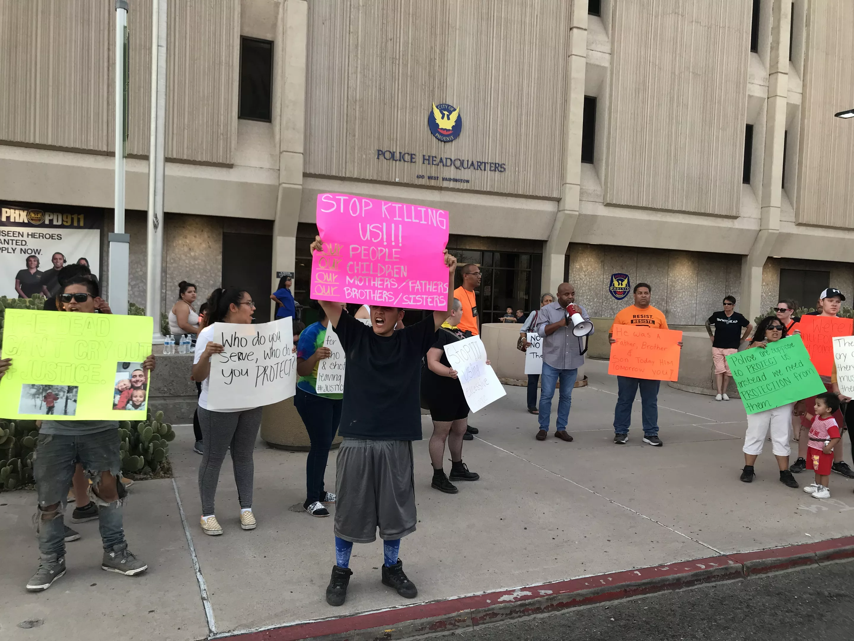 Police Shooting Victims Protest Outside Police Headquarters Phoenix New Times