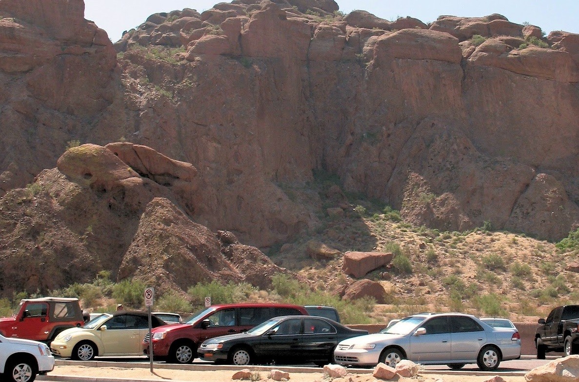 The cliffs that encompass the "Suicide" crag give Echo Canyon visitors a dramatic view from the parking lot. But they sometimes invite unprepared hikers for an ill-advised climb.