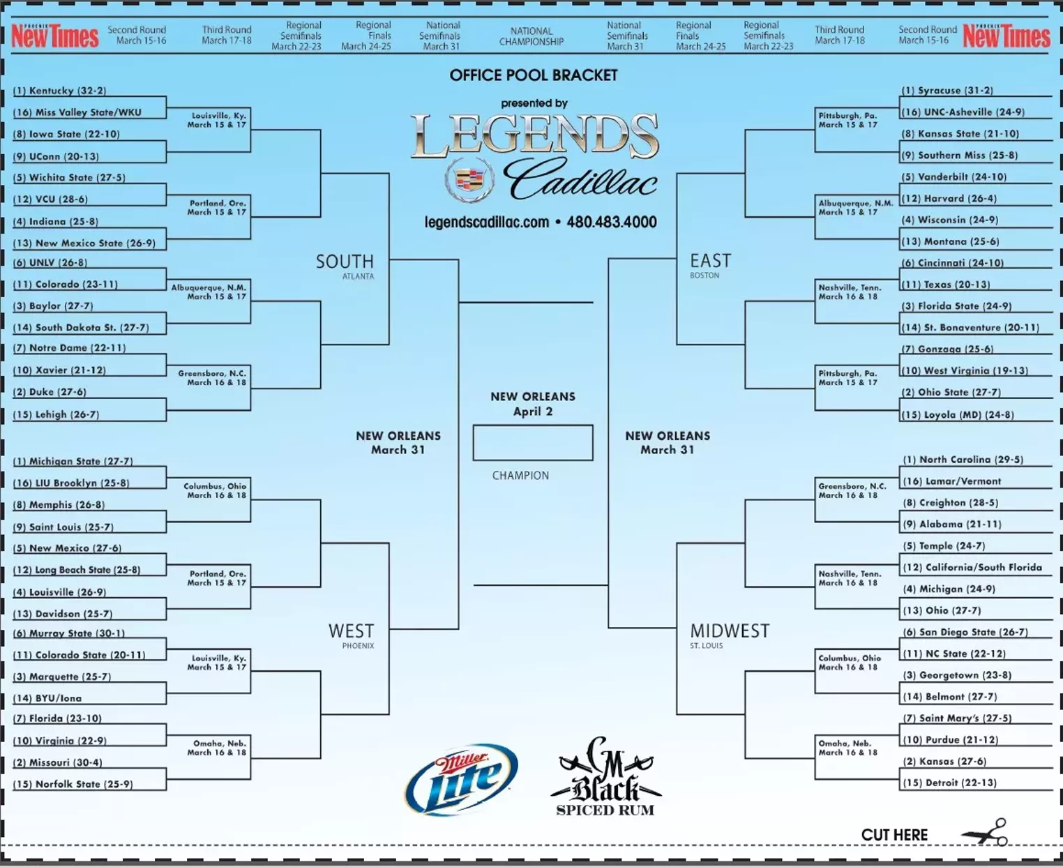 Office Pool Bracket | Phoenix New Times | The Leading Independent News ...