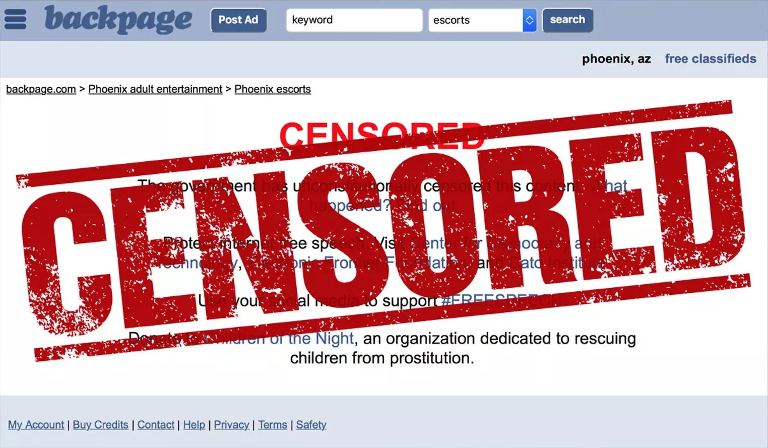 1524px x 889px - Backpage.com 'Censors' Itself on Eve of U.S. Senate Subcommittee Testimony  | Phoenix New Times