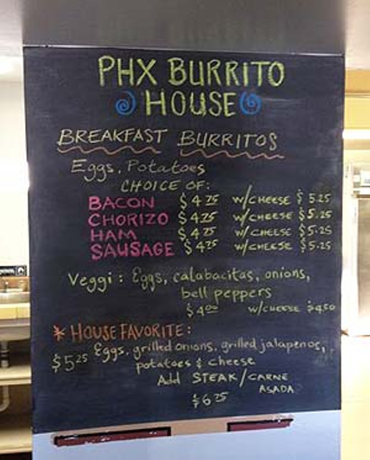 phoenix burrito house menu