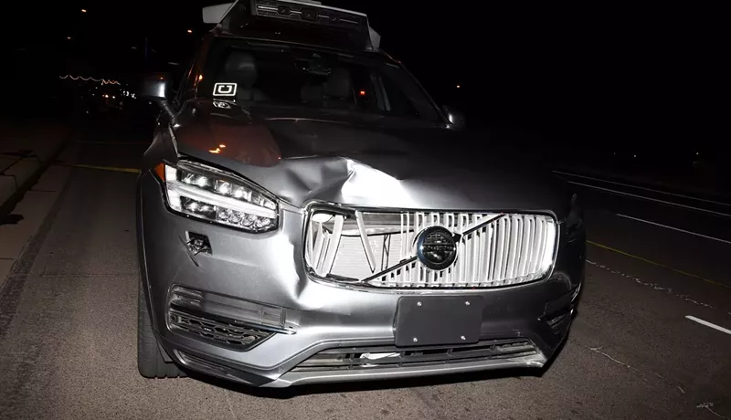 Image: The Uber self-driving car after its impact with pedestrian Elaine Herzberg on March 18.