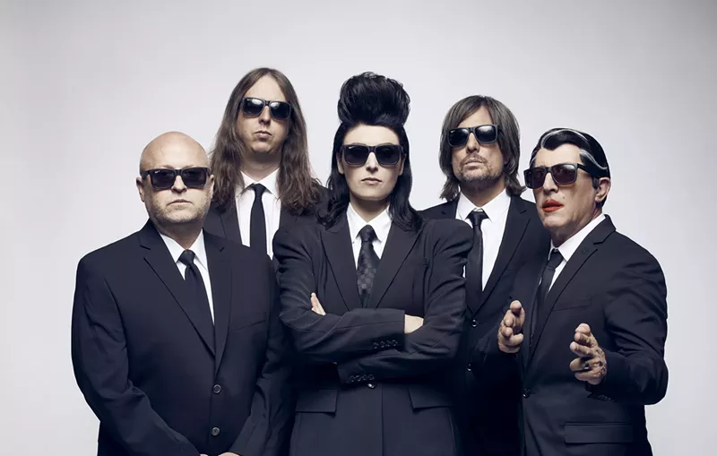 Image: The current lineup of Puscifer, with Carina Round at the center. (Yes, that's Maynard James Keenan on the right.)