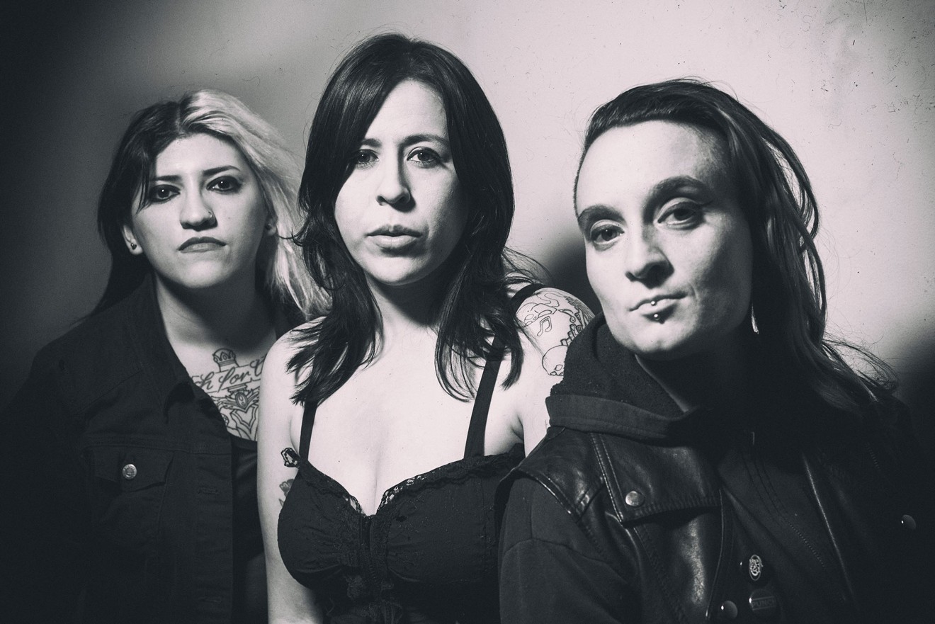 When Jack Grisham of T.S.O.L. is taking your band picture, you are doing something right. The Venomous Pinks — from left, Gaby Kaos, Drea Doll, and Cassie Jalilie — and are ready to take on the world.