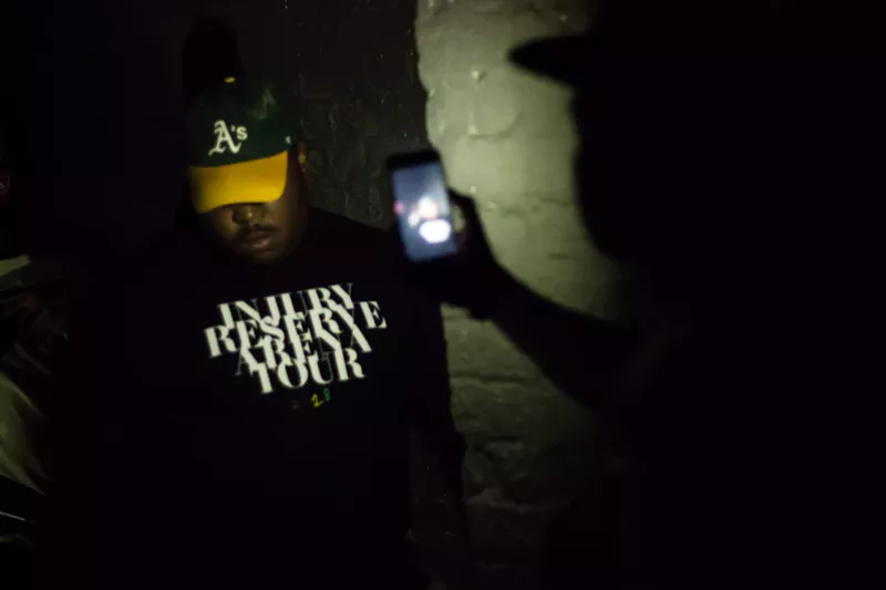 Image: Stepa J. Groggs at Injury Reserve's Crescent Ballroom show in 2018.