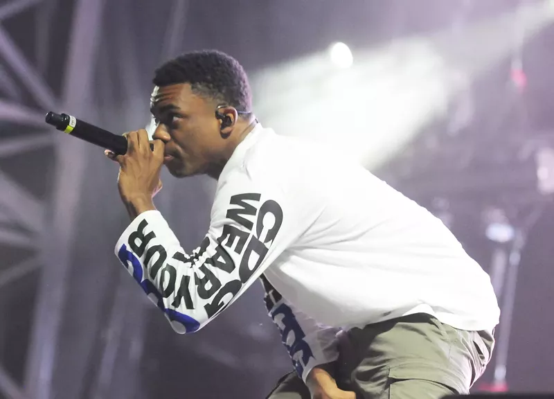 Image: Vince Staples performs during the first night of the Goldrush Music Festival.