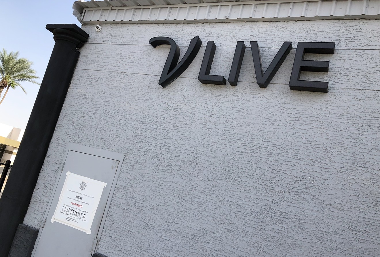 The exterior of VLive in Phoenix, which shut down last month.