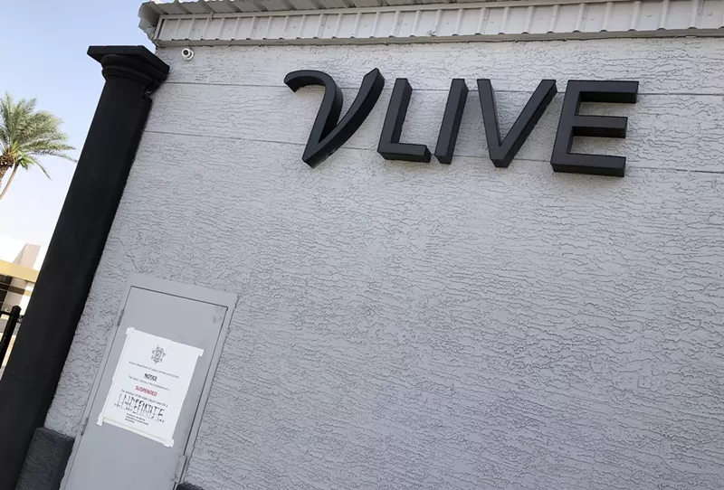 Image: The exterior of VLive in Phoenix, which shut down last month.