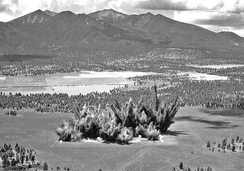 Image: Explosions in the Cinder Lake area outside of Flagstaff in the mid-1960s by NASA and the USGS.