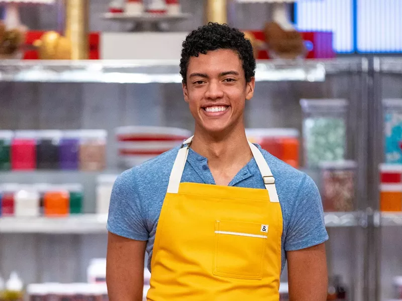 Image: “Having the opportunity to be on Food Network to participate like this is something I’ve wanted to do my entire life,” says Aaron Davis, a cake decorator for Abbie Cakes Sweet Kitchen who is competing on season nine of Food Network's Holiday Baking Championship.