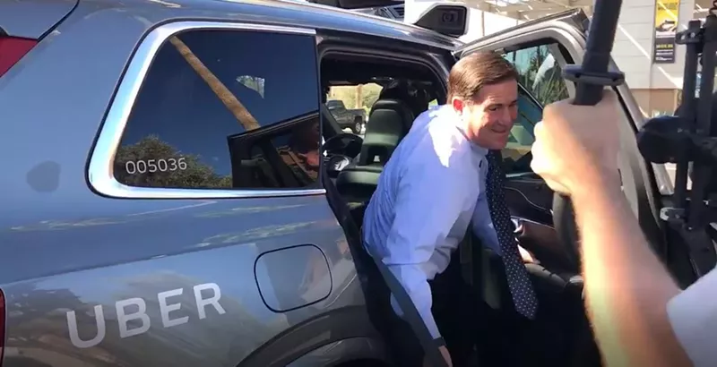 Image: Governor Ducey has ridden in semi-autonomous vehicles with backup drivers. Now he's got the chance to ride in a fully driverless Waymo vehicle. When will he go?