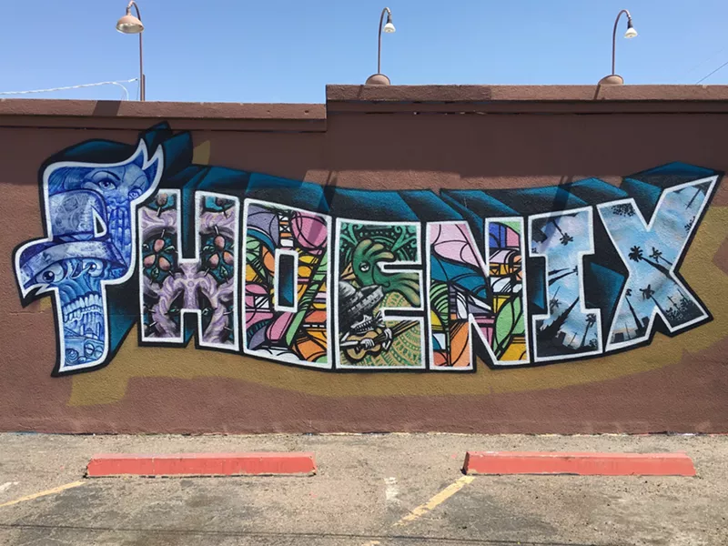 Image: Calle 16 mural by Colton Brock, Lalo Cota, Angel Diaz, Pablo Luna, and J.B. Snyder.