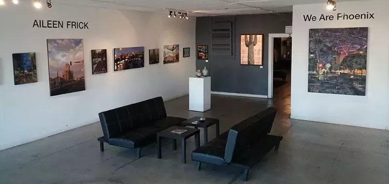 Image: Installation view of an Aileen Frick exhibition at {9} The Gallery.
