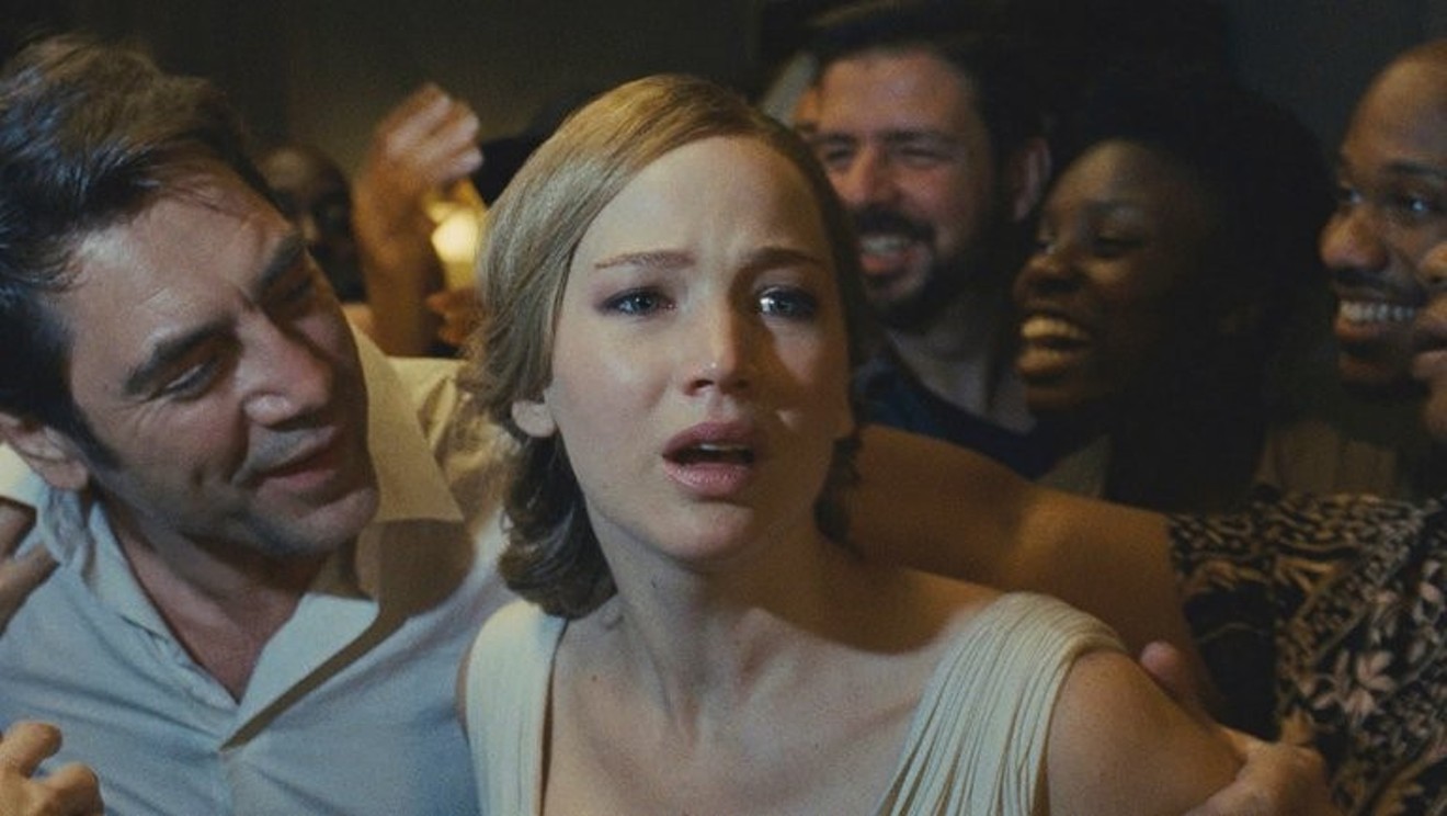 Javier Bardem (left) and Jennifer Lawrence play a couple dealing with unruly guests, a home that requires more renovations, and possibly the end of the world as we know it in Darren Aronofsky's mother!
