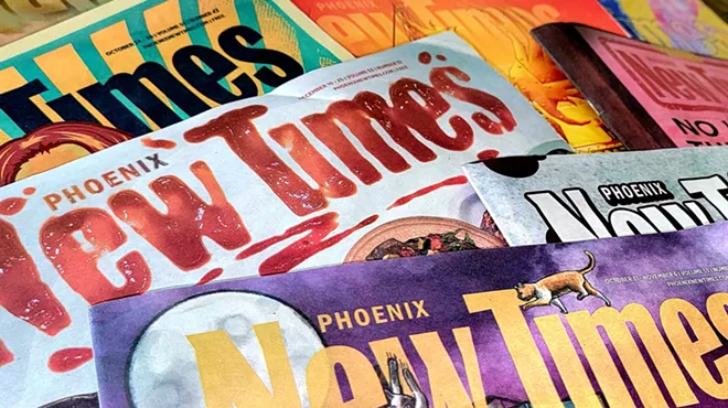 a stack of different phoenix new times issues