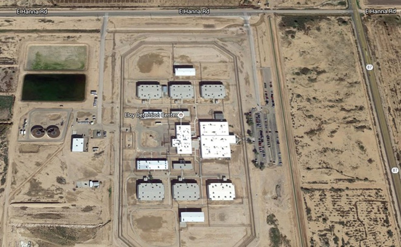 A satellite view of ICE's Eloy Detention Center in Eloy, Arizona.