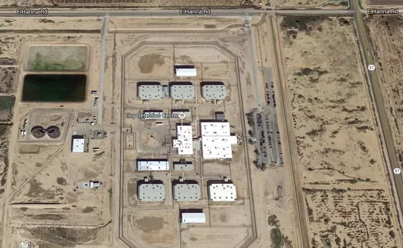 Image: A satellite view of ICE's Eloy Detention Center in Eloy, Arizona.