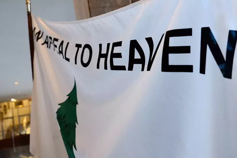 Image: The pine tree flag hanging at the Arizona House of Representatives.