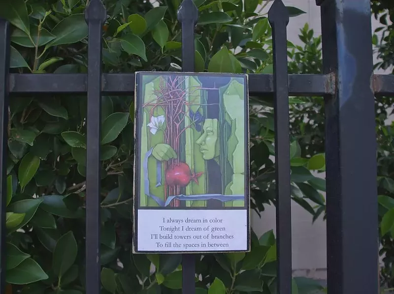 Image: Small Michele Bledsoe artwork installed during the 2016 street art challenge.