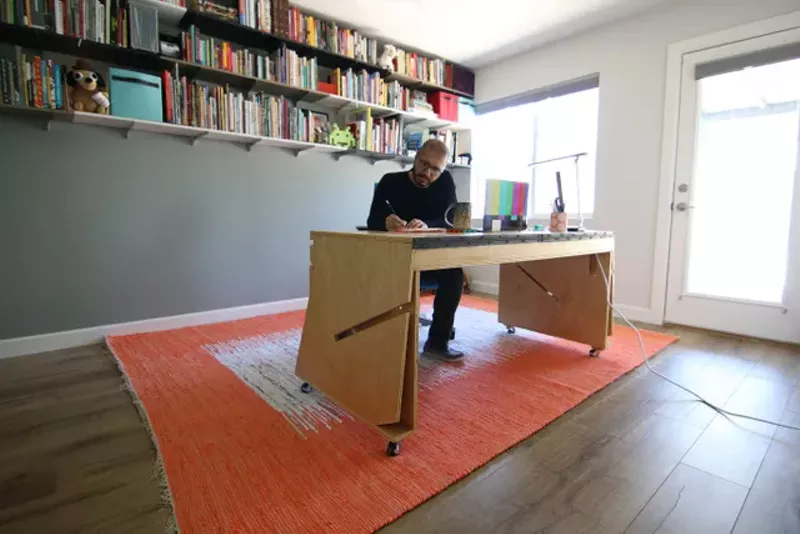Image: Safwat Saleem in the studio.