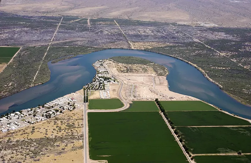 Image: The Colorado River, at the Arizona-California border, around the year 2005.