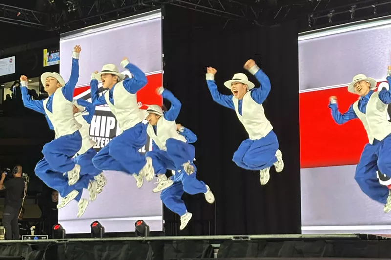 Image: A dance team competing.