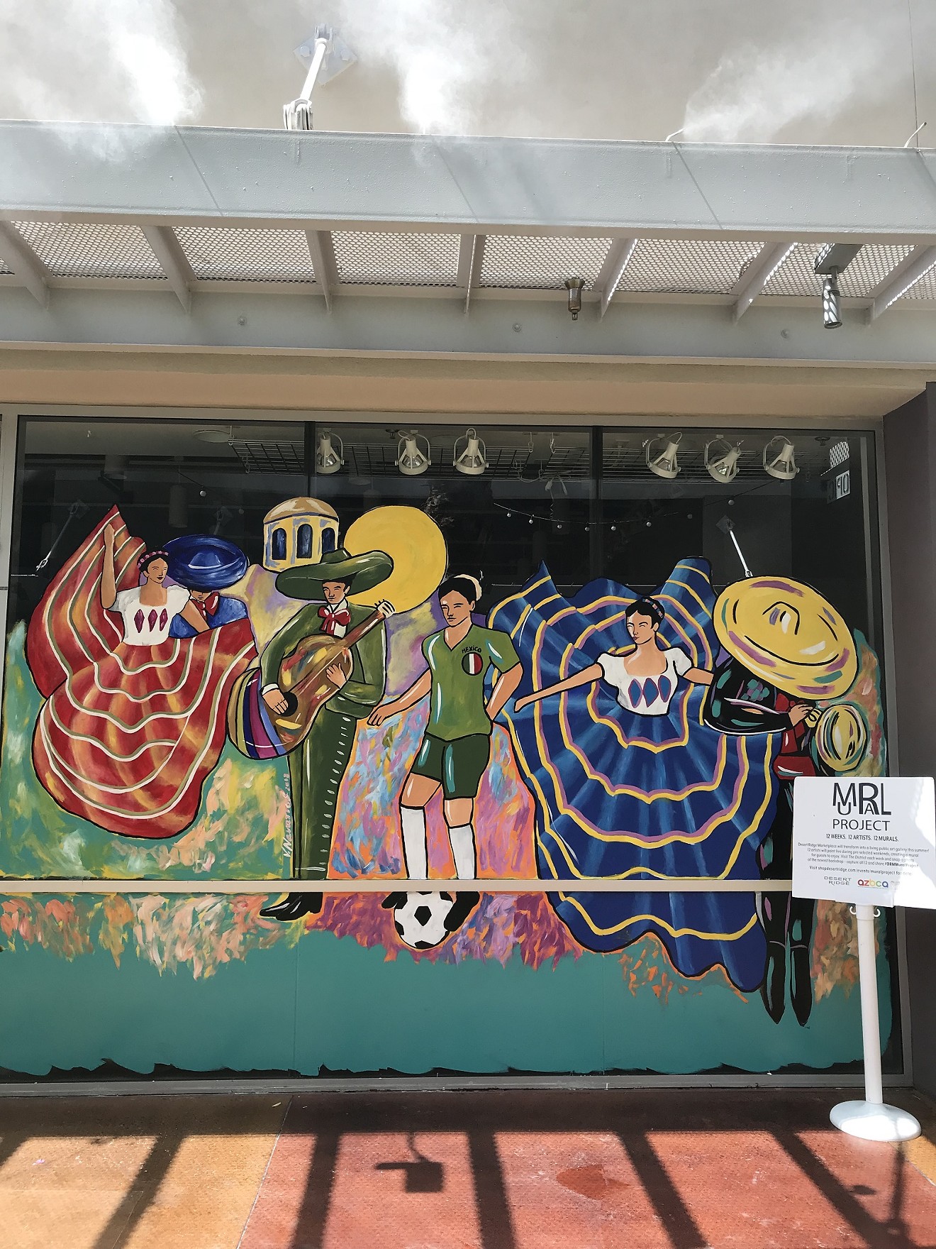Head to Desert Marketplace's District area to see new murals by local artists, like this one by Victor Navarro.
