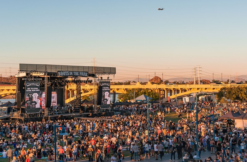 The scene at Tempe Beach Park during a previous Boots in the Park.