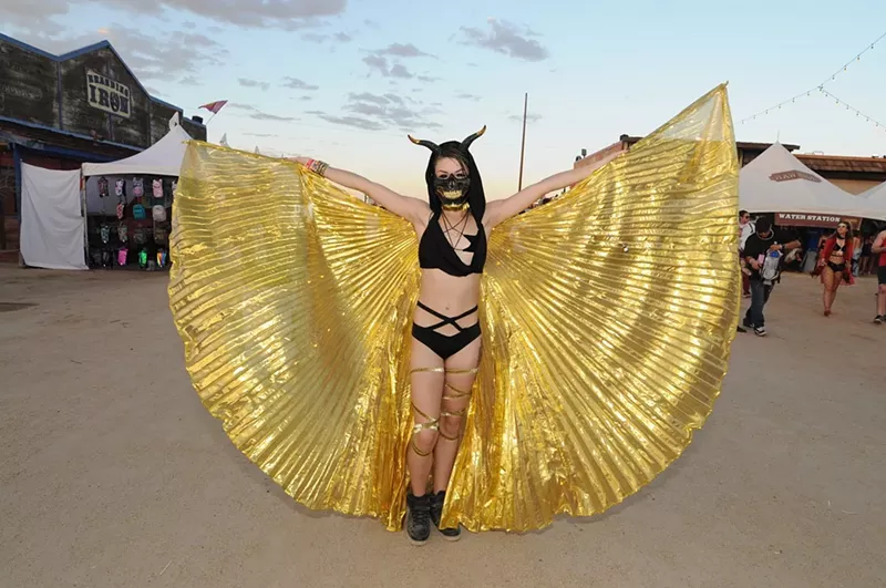 Image: A costume-wearing attendee of last year's Goldrush Music Festival.