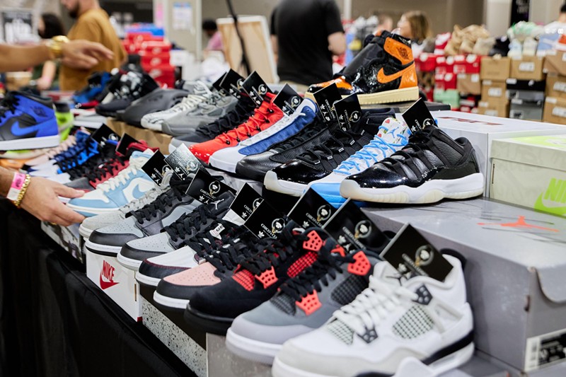 Sneakers on display at a Got Sole convention in Miami in 2022.
