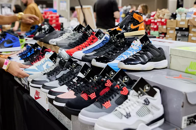 Image: Sneakers on display at a Got Sole convention in Miami in 2022.