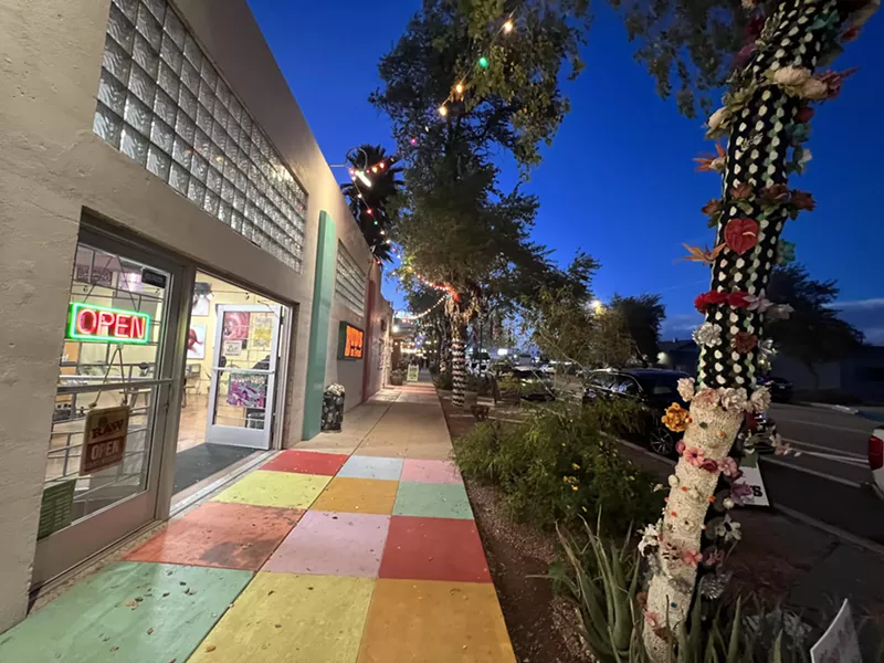 Image: The sun goes down on Grand Avenue during February's First Friday.