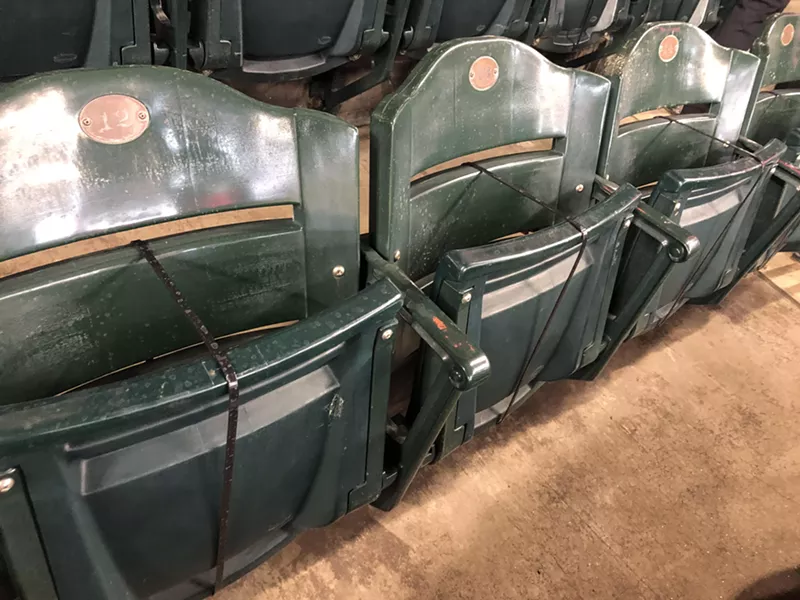 Image: This season, many seats at Chase Field will be zip-tied to maintain social distancing.